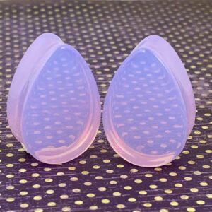 Mystic Metals Body Jewelry Pair of Lavender Opalite Teardrop Plugs (STN-749) (3/4" (19mm))