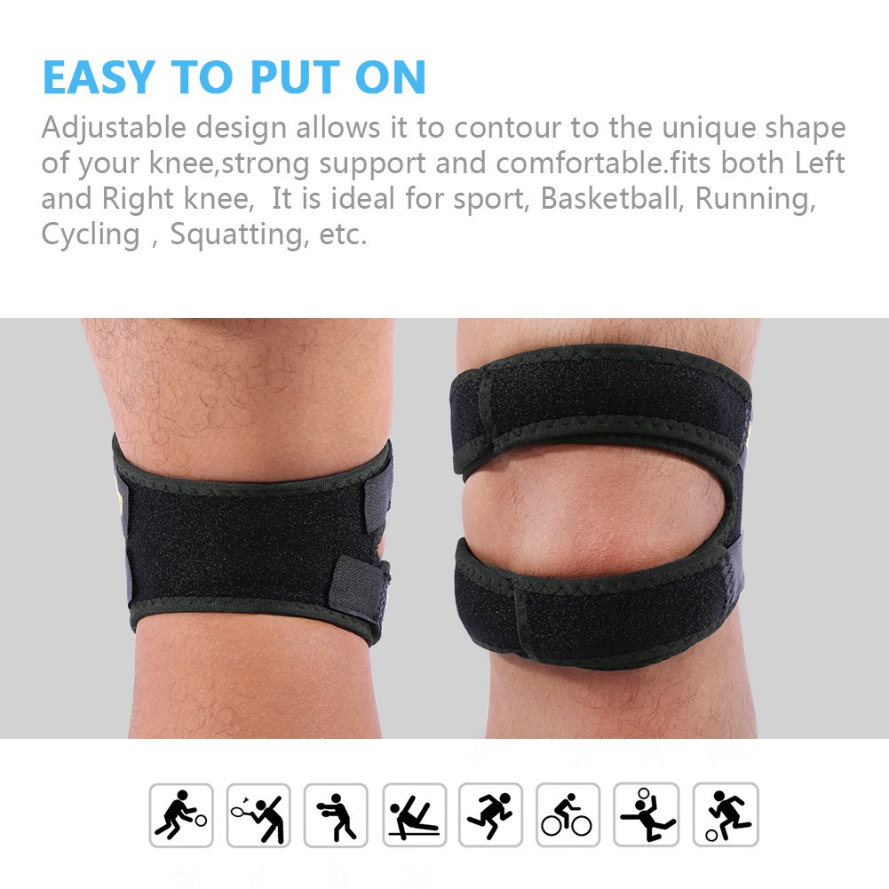 Yosoo Health Gear Patella Tendon Knee Strap, Adjustable Knee Support Brace for Men and Women, Neoprene Orthopaedic Knee Bandages for Running, Arthritis, Jumper, Tennis Injury Recovery