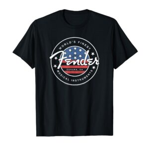 Fender American Flag Circle Stamp Logo T-Shirt