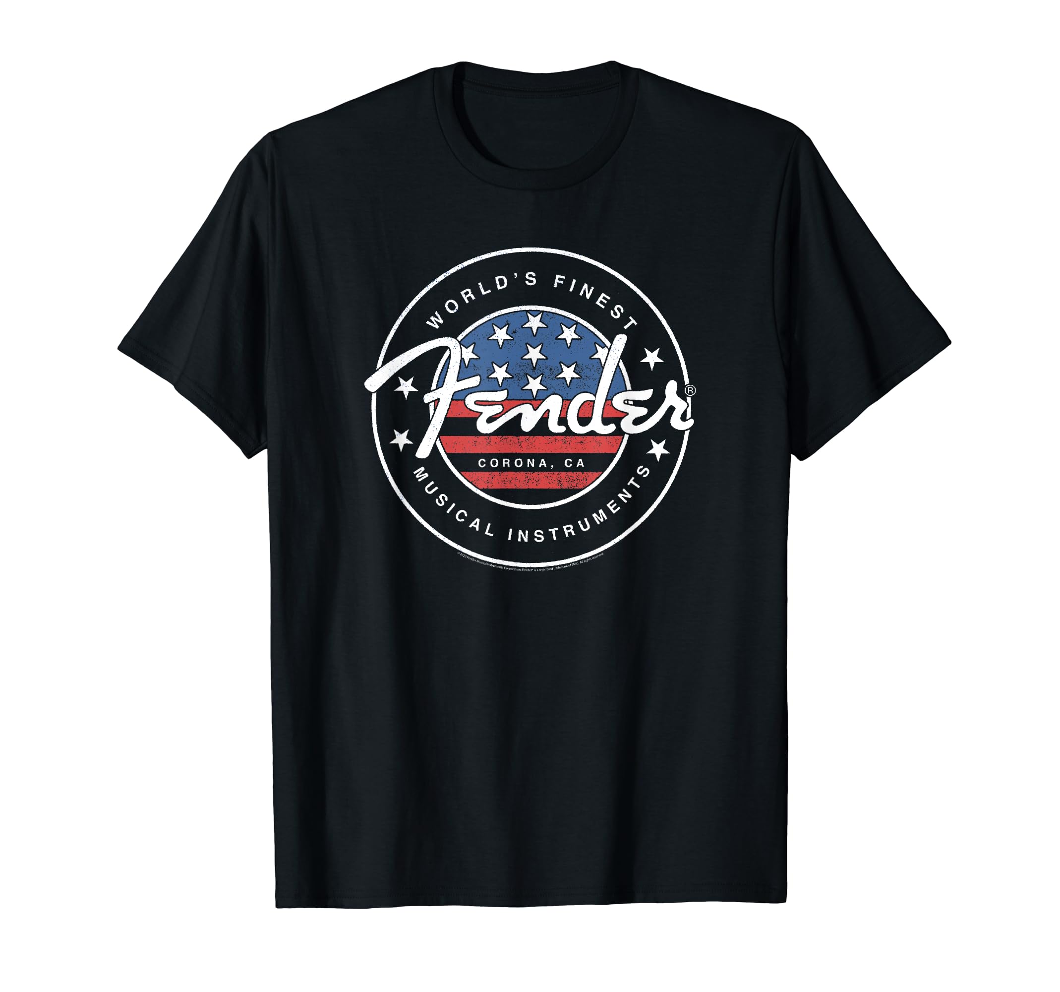 Fender American Flag Circle Stamp Logo T-Shirt