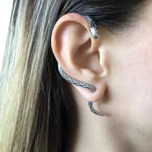 Snake Cuff Earring for Women Men Gothic Gold Snake Shape Earrings Punk Snake Stud Snake Cuff Earring for Women(Gold)