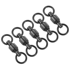 patikil ball bearing swivel, 25 pack 103lb stainless steel solid welded ring fishing tackle connector, black