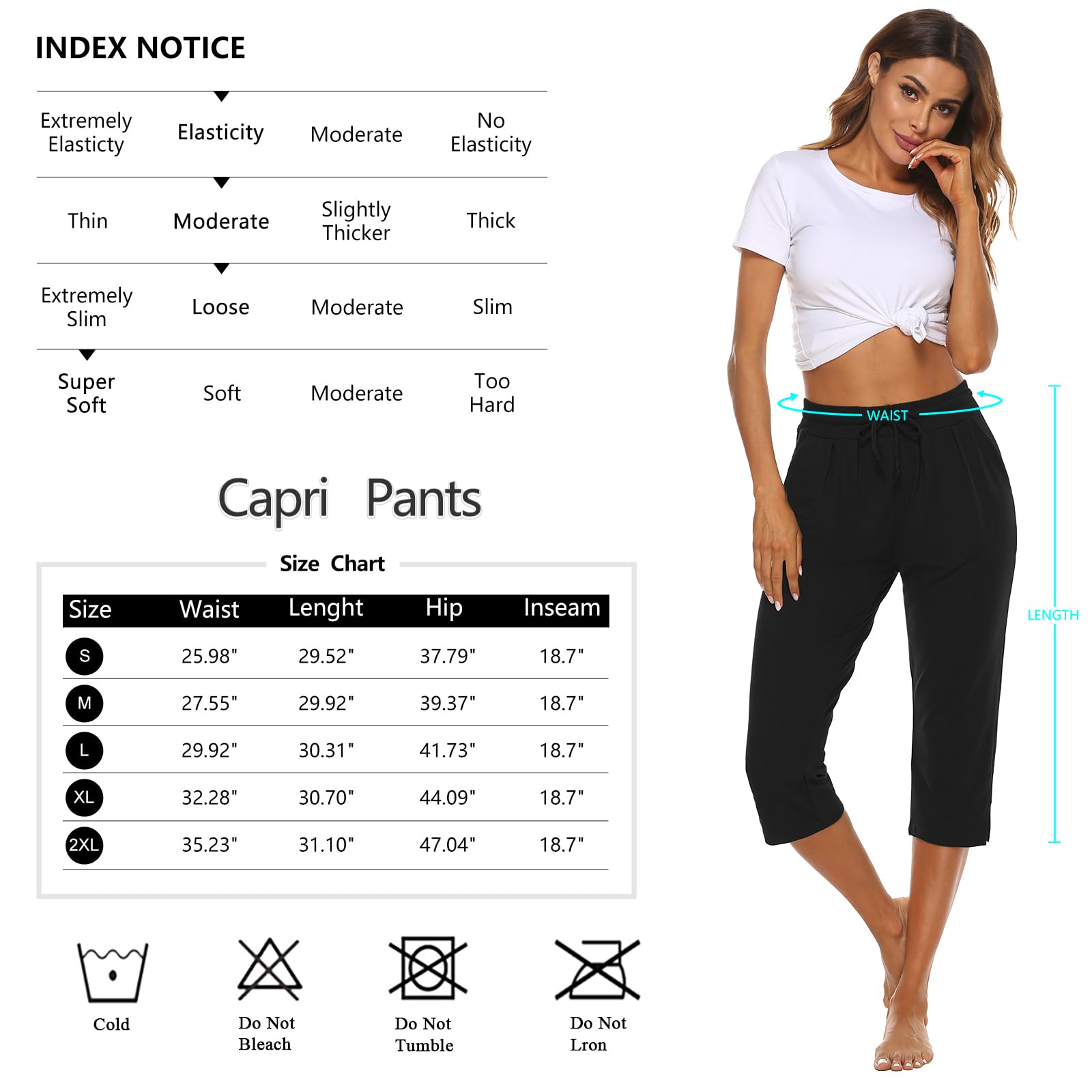 THANTH Womens Capri Yoga Pants Loose Drawstring Comfy Lounge Pajama Capris Workout Jersey Joggers Pants with Pockets White S