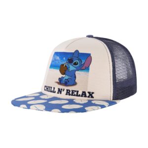 Disney Stitch Trucker Hat, Chill N Relax Skater Baseball Cap, Multi, One Size