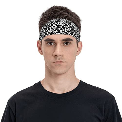 Unisex Workout Wristbands Cow Dot Skin Print Multifunctional Sports Sweatbands Men's Performance Headband