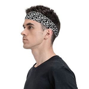 Unisex Workout Wristbands Cow Dot Skin Print Multifunctional Sports Sweatbands Men's Performance Headband