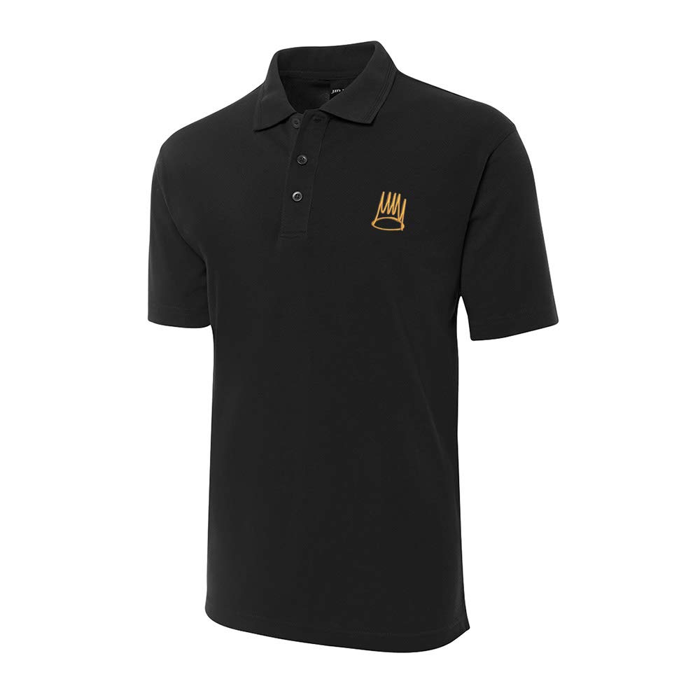 FANNOO Men's Polo Shirts J Cole Crown Embroidery Short Sleeve Regular-Fit Advantage Performance Shirts Black