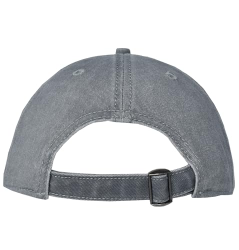 YEANIY Vintage Washed Cotton Plain Baseball Caps Adjustable Unstructured Soft Blank Casual Dad Ball Hats for Men Women-Grey