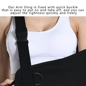 Fotgok Breathable Arm Sling with Waist Belt for Shoulder Men Women-Shoulder Immobilizer with Strong Support-Youth Breathable Arm Support Brace for Shoulder Injury, Black