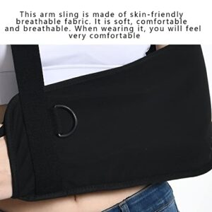 Fotgok Breathable Arm Sling with Waist Belt for Shoulder Men Women-Shoulder Immobilizer with Strong Support-Youth Breathable Arm Support Brace for Shoulder Injury, Black