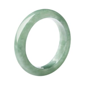 BJIMIDTI A Grade Jade Rings(Size:8), Natural Light Green Jade Band Rings