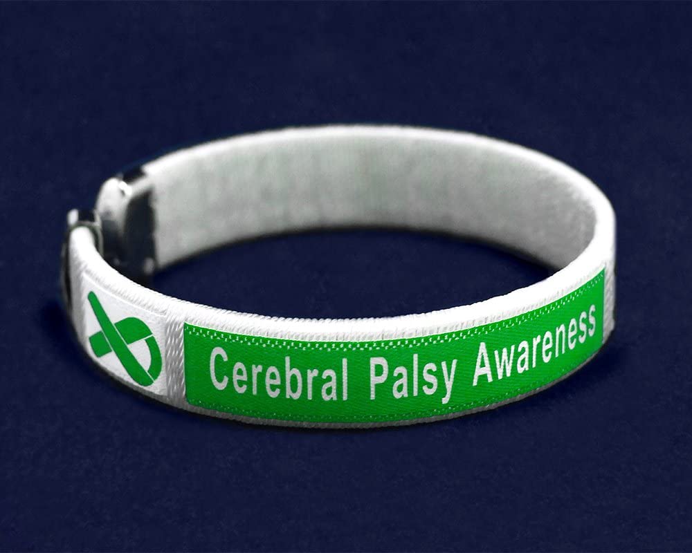 10 Pack Cerebral Palsy Awareness Wholesale Pack Bangle Bracelets – Green Ribbon Bracelet for Cerebral Palsy Awareness – Perfect for Support Groups and Fundraisers