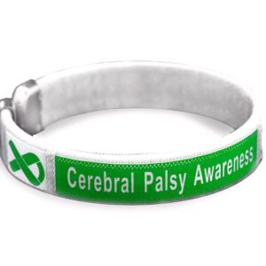 10 Pack Cerebral Palsy Awareness Wholesale Pack Bangle Bracelets – Green Ribbon Bracelet for Cerebral Palsy Awareness – Perfect for Support Groups and Fundraisers