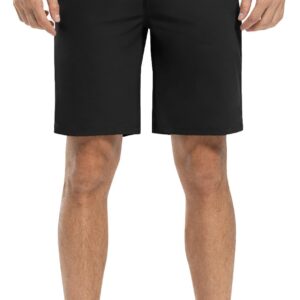 Rdruko Men's Golf Shorts Stretch Quick Dry 9" Work Casual Shorts with 5 Pockets(Black, US 42)