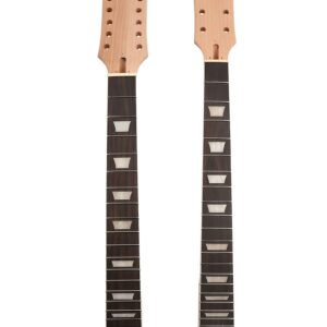 Fistrock DIY Electric Guitar Kit Double Neck Guitar Kits Beginner Kits 12 String Right Handed with Mahogany Body Mahogany Neck Rosewood Fingerboard Chrome Hardware Build Your Own Guitar.