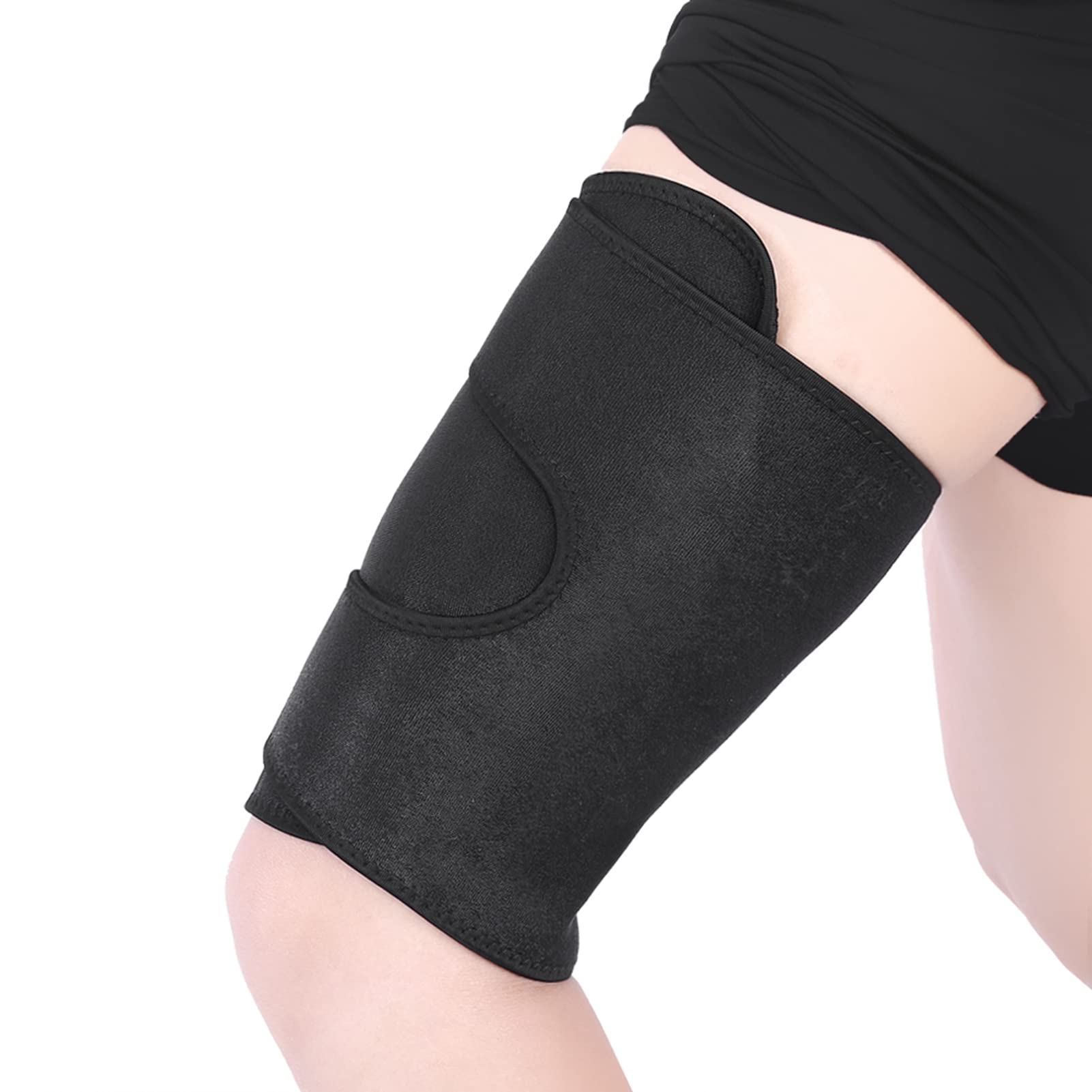 Breathable Thigh Support, Hamstring Compression Sleeve, Neoprene Non Slip Quadriceps Support Brace, Adjustable Thigh Wrap for Sprains, Strains, Pulled Muscles, Sports Injury