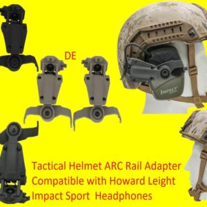 Tactical Helmet ARC Rail Adapter for Tactical Electronic Shooting Earmuffs, Compatible with Howard Leight Impact Sport Product Model ‎R - 01526 Headphones (DE)