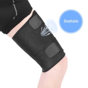 Breathable Thigh Support, Hamstring Compression Sleeve, Neoprene Non Slip Quadriceps Support Brace, Adjustable Thigh Wrap for Sprains, Strains, Pulled Muscles, Sports Injury