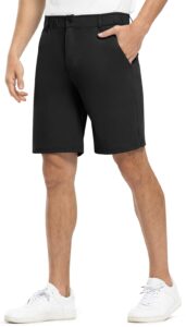 rdruko men's golf shorts stretch quick dry 9" work casual shorts with 5 pockets(black, us 42)