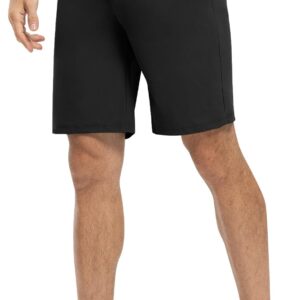 Rdruko Men's Golf Shorts Stretch Quick Dry 9" Work Casual Shorts with 5 Pockets(Black, US 42)