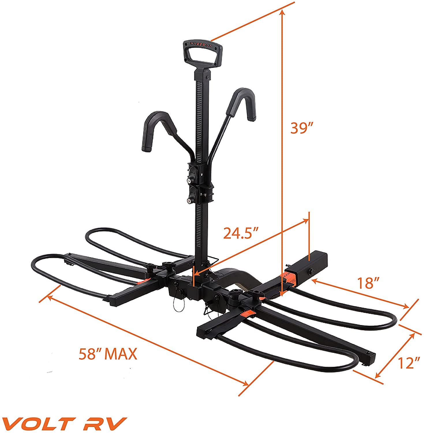 Hyperax Bike Rack - Platform Bike Rack - Car Bike Racks for 2 Bikes - Supports Up to 70 Lbs. Each Side – Bike Rack Hitch Tray Style- Compatible with 2 Inch Hitch and Bikes Up to 5 Inch Fat Tire