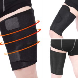 Breathable Thigh Support, Hamstring Compression Sleeve, Neoprene Non Slip Quadriceps Support Brace, Adjustable Thigh Wrap for Sprains, Strains, Pulled Muscles, Sports Injury