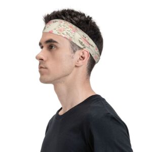 Unisex Workout Wristbands Climbing Roses Floral Multifunctional Sports Sweatbands Men's Performance Headband