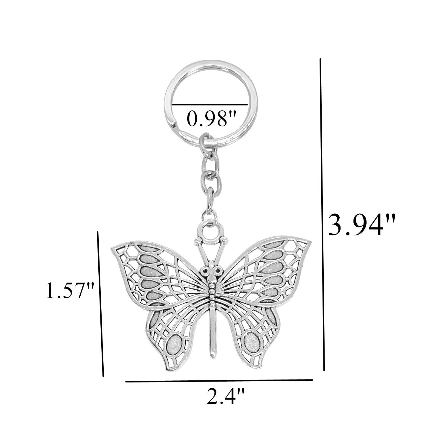 PHAETON 15PCS Butterfly Keychain Butterfly Shape Key Chain Charms for Backpacks, Purses, Luggage, Birthday Party Favors, Goodie Bag Fillers for Women