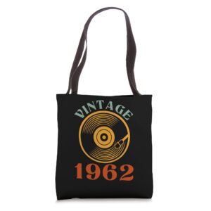 60 birthday vintage 1962 tote bag