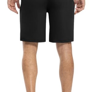 Rdruko Men's Golf Shorts Stretch Quick Dry 9" Work Casual Shorts with 5 Pockets(Black, US 42)