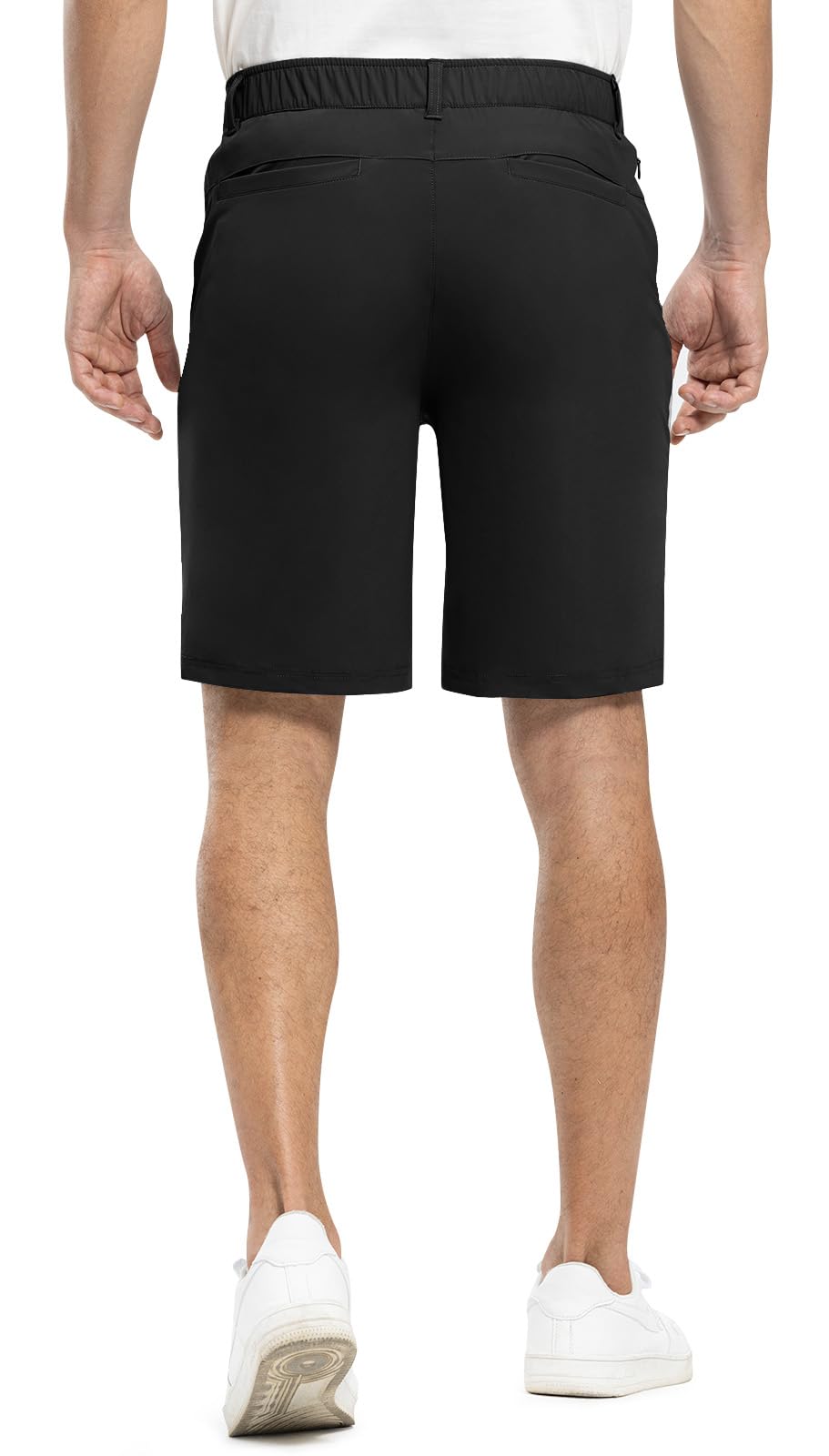 Rdruko Men's Golf Shorts Stretch Quick Dry 9" Work Casual Shorts with 5 Pockets(Black, US 42)