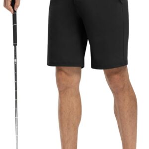 Rdruko Men's Golf Shorts Stretch Quick Dry 9" Work Casual Shorts with 5 Pockets(Black, US 42)