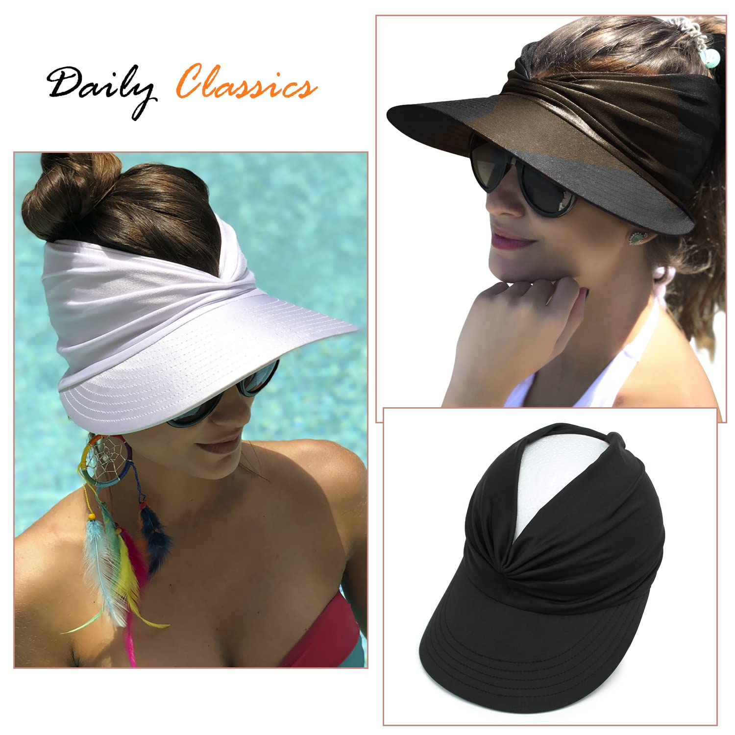 Women Sport Sun Visor Hats,Empty Top Baseball Sun Cap,Womens Sunhats with uv Protection,Sun Hats for Young Girls Women Beach