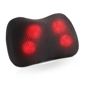 Shiatsu Back Neck and Shoulder Massager with Heat, 3D Kneading Deep Tissue Electric Massage Pillow for Muscle Pain Relief, Spa-Like Soothing for Home Car and Office