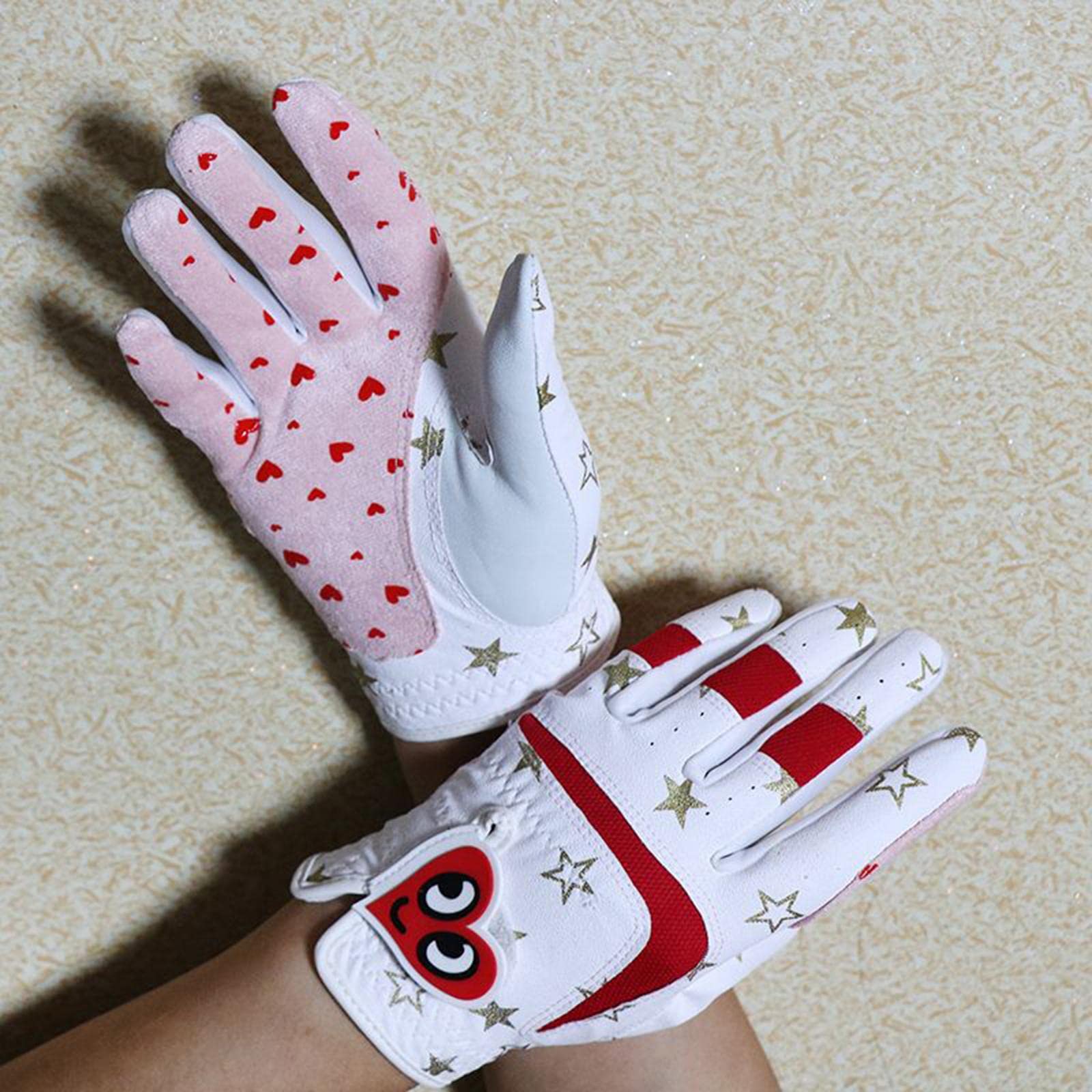 Segolike 2Pcs Cute Kids Golf Gloves Premium Sizes Non- Professional Child Breathable for Autumn Gift Christmas Junior Boys, M