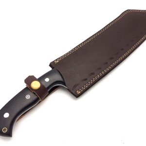 Nooraki MK-353 Handmade Fixed Blade Machete Knife, Multi Use Axe Machete Knife, Camping Knife, Hunting Knife, Bushcraft Knife, Full Tang Handle 17 inches with Hand Stitched Leather Sheath