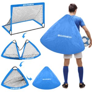 Kids Soccer Goal for Backyard Set - 2 Set 4X3 ft Toddler Soccer Nets Training Equipment, Soccer Ball, Pop Up Portable Soccer Set for Kids and Youth Games and Training Goals