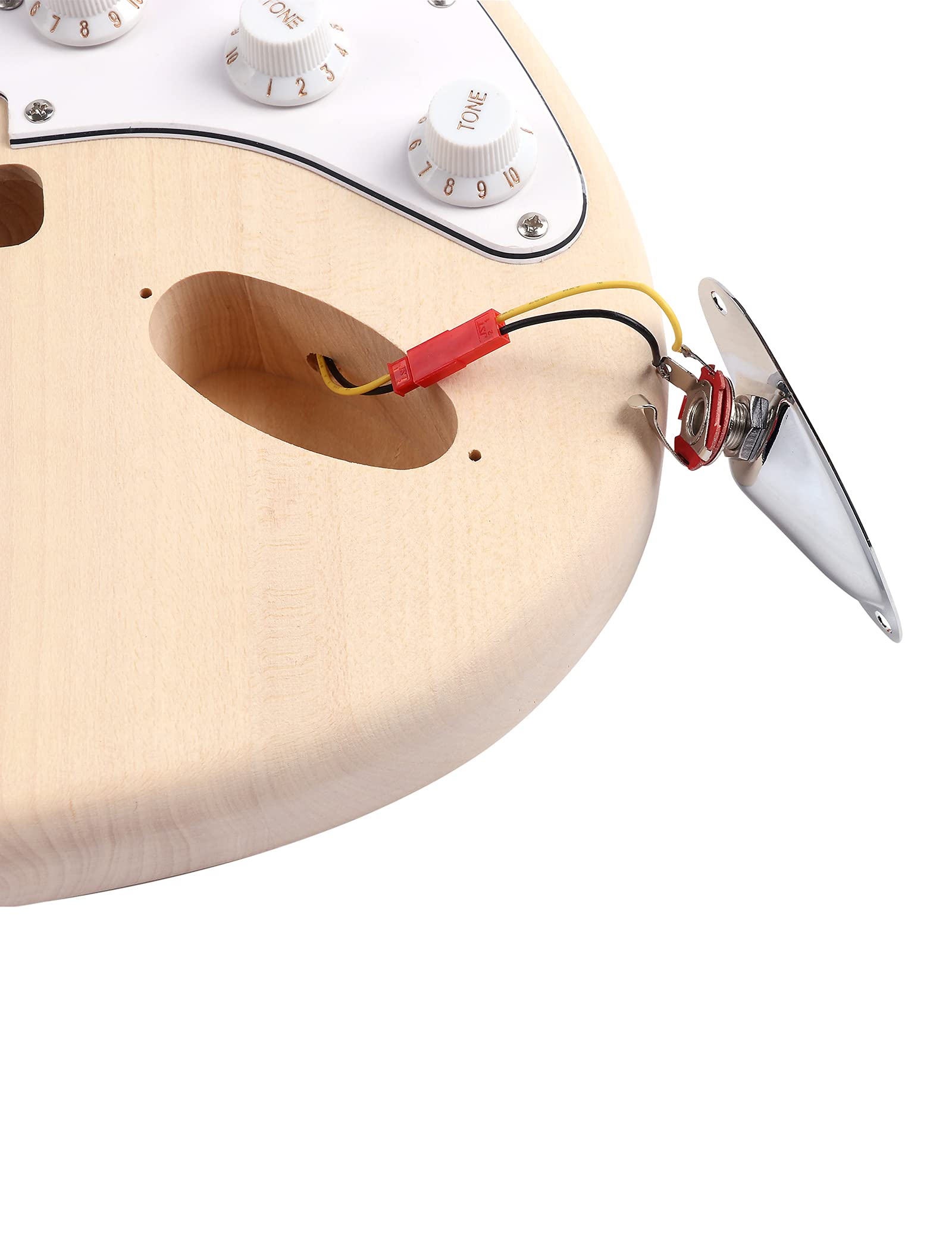 Fistrock DIY Electric Guitar Kit Beginner Kits 6 String Right Handed with Basswood Body Maple Neck Poplar Laminated Fingerboard Build Your Own Guitar.