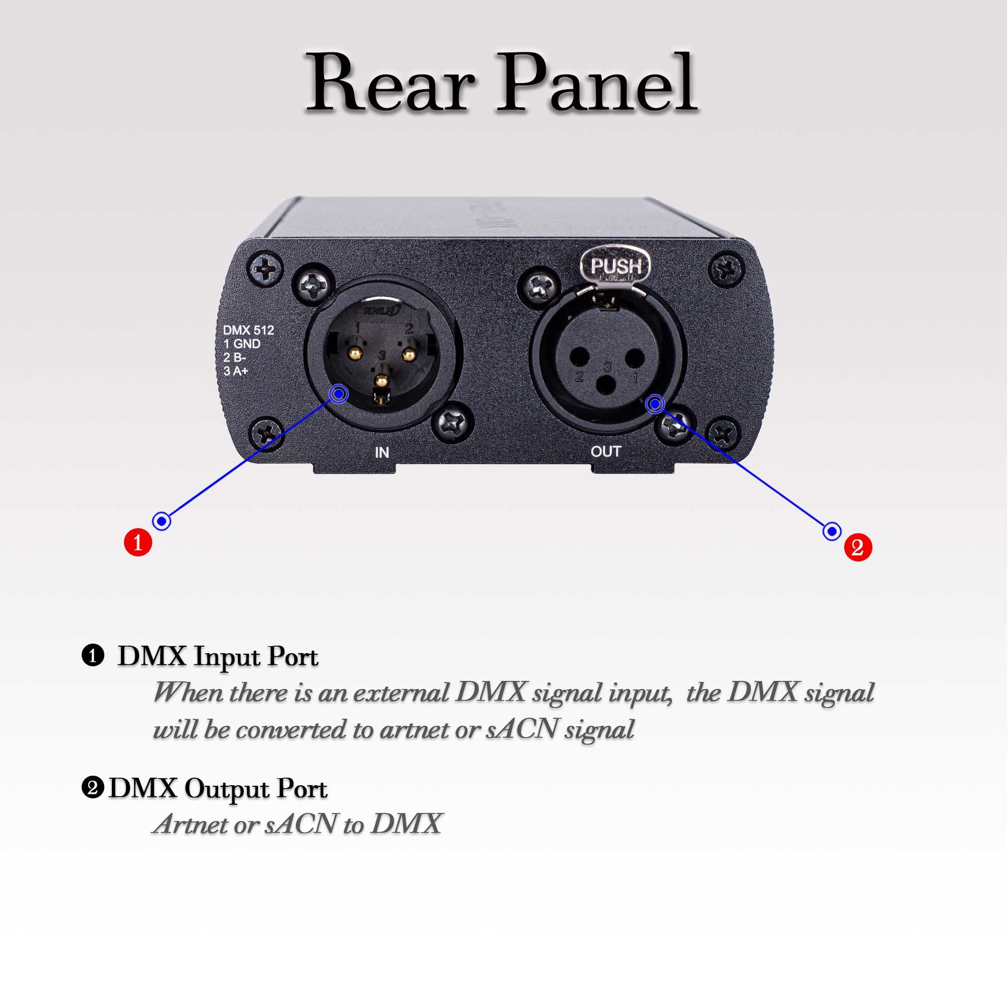 Pknight 2.4G Wireless WiFi DMX Easynode Box 512 DMX Controller with App WiFi-DMX PRO Using ArtNet/sACN Protocol(one Universe)