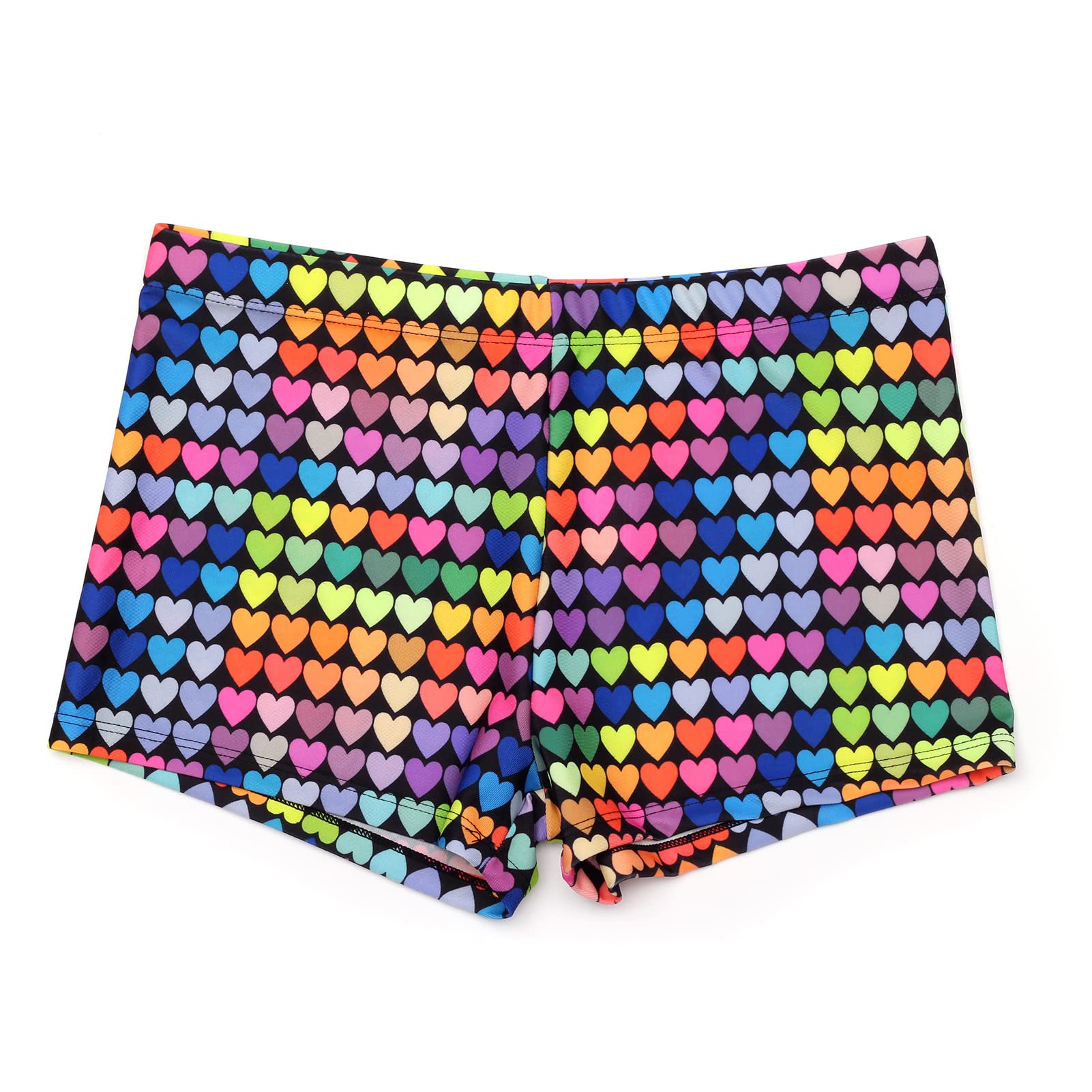 Rosdeer Teen Girls' Shiny Dance Tumbling Sports Gymnastics Heart Shorts for Girls 11-12 years