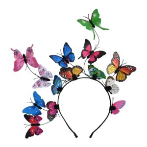 DEEKA Butterfly Headbands Fascinators Hat Costume Crown Colorful Handmade Headpiece for Women and Girls - P-Multi