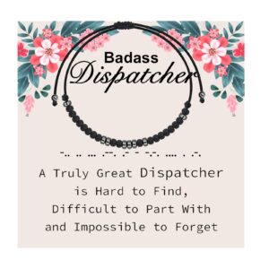 Lywjyb Birdgot Morse Code Gift for Women Girl Badass Dispatcher Gift 911 Dispatcher Gift (Code Dispatcher br)