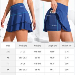 G Gradual Women's Pleated Tennis Skirts with 4 Pockets Athletic Golf Skorts Skirts for Women Layered Skirts for Workout Running (Royal Blue, Small)