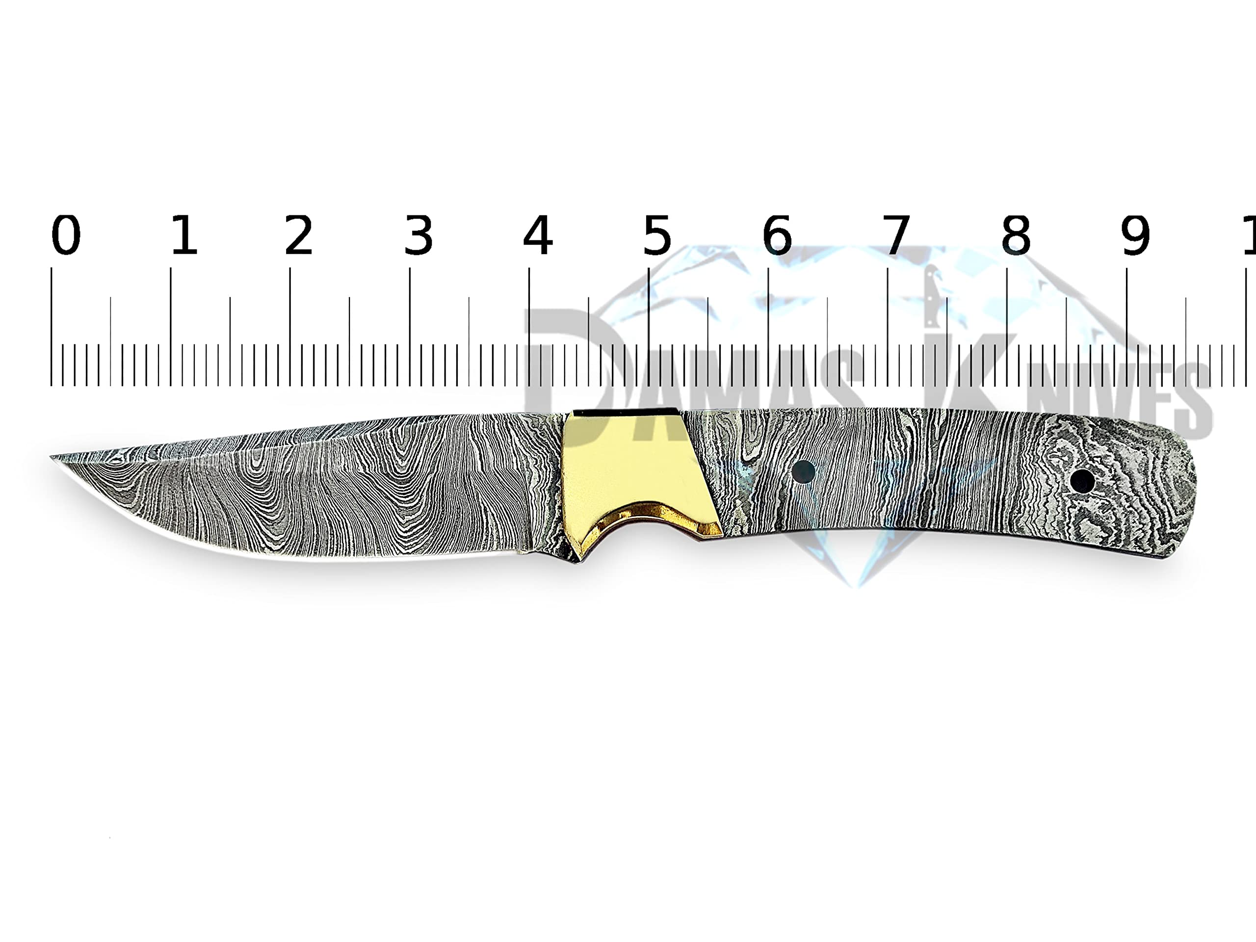 Custom Handmade Damascus Steel Blank Blade for Knife Making With Brass Bolster Model HB 02