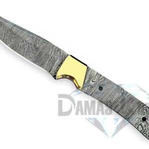 Custom Handmade Damascus Steel Blank Blade for Knife Making With Brass Bolster Model HB 02