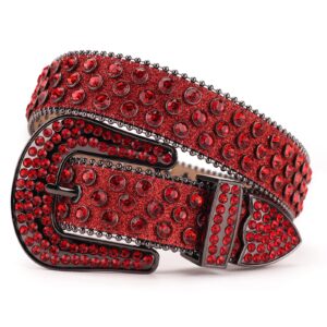 MUKINGBELTS Men Women Rhinestone Belt Luxury Strap Leather Sparkle Studded Belts Western Bling Bling Diamond Cowboy Belts