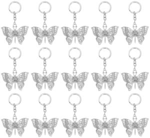 phaeton 15pcs butterfly keychain butterfly shape key chain charms for backpacks, purses, luggage, birthday party favors, goodie bag fillers for women