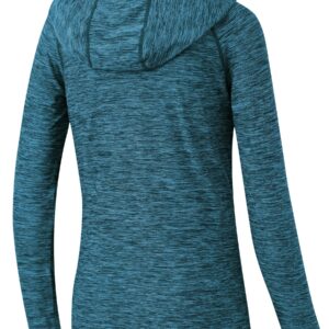 Willit Women's UPF 50+ Sun Protection Hoodie SPF Shirt long sleeve Hiking Fishing Outdoor Shirt Lightweight Hoodie Slubby Light Blue M