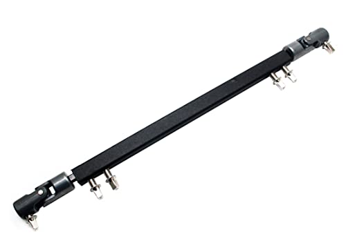 TUOREN Double Kick Drum Pedal Drive Shaft Steel Bass Drum Pedal Linkage Connector Arm for Drum Kit Percussion Instrument Parts (Black)