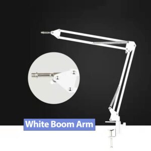 White Boom Arm for Hyperx Quadcast S, Professional Adjustable White Mic Boom Arm, White Stand Compatible With Hyperx Quadcast White Microphone By YUZUHOME